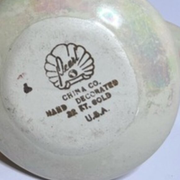 Vintage Pearl China Co. 3-Piece Lusterware Console Set w/ 22K Gold Trim USA - Picture 8 of 16